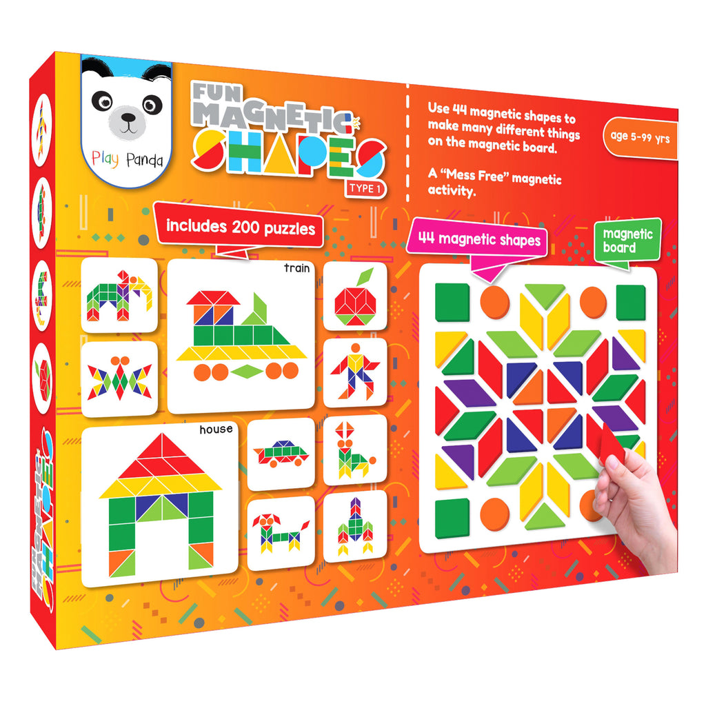 Fun Magnetic Shapes Small Type 1 with 44 Magnetic Shapes & 200 Puzzles