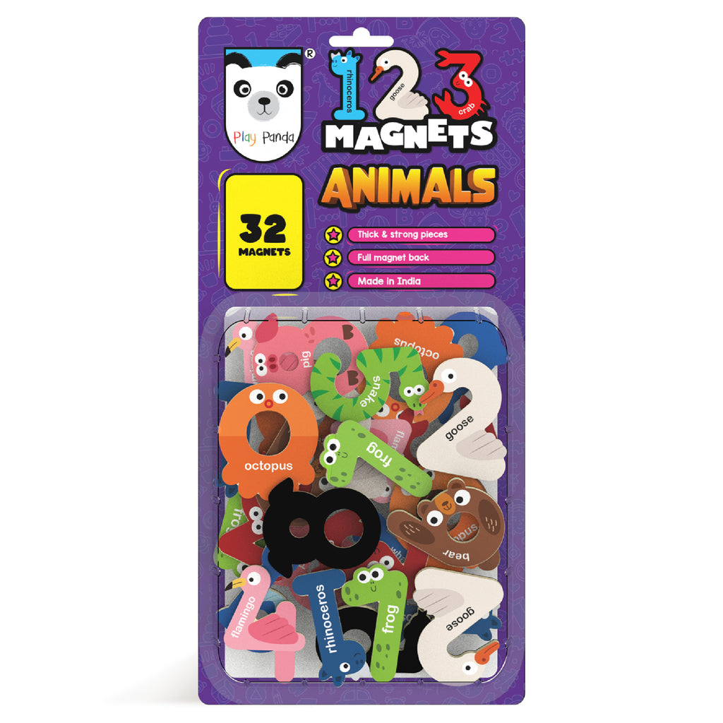 123 Number Magnets | Animals Theme, 32 Number Magnets