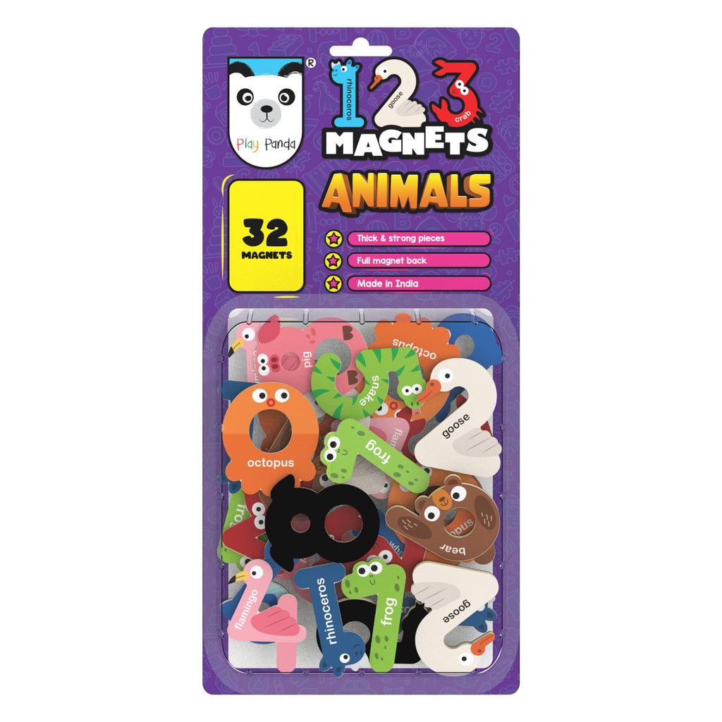 123 Number Magnets | Animals Theme, 32 Number Magnets