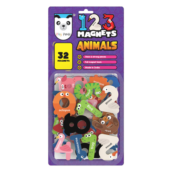 123 Number Magnets | Animals Theme, 32 Number Magnets