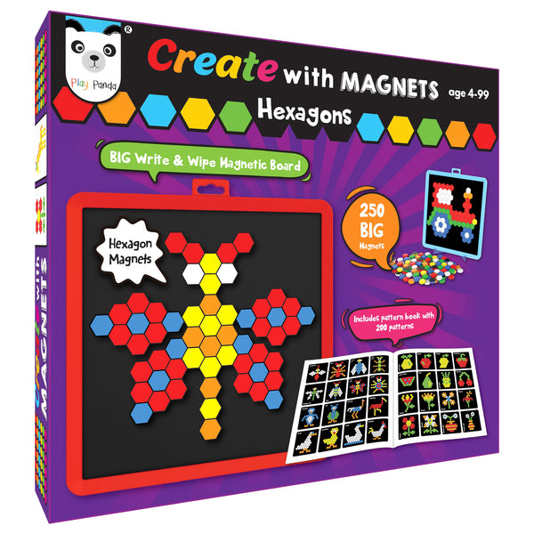 Create with Magnets Hexagons with 250 Big Magnets & 200 Puzzles