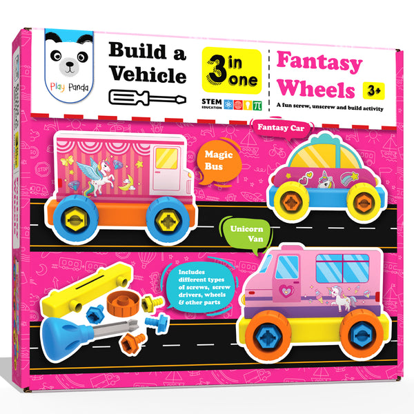 Build A Vehicle Fantasy Wheels | 3 in 1  A fun screw & unscrew activity for kids