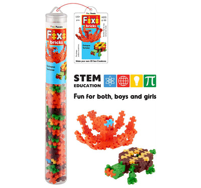 Fixi Bricks Aqua Tube 2 | Octopus and Tortoise with 120 small bricks