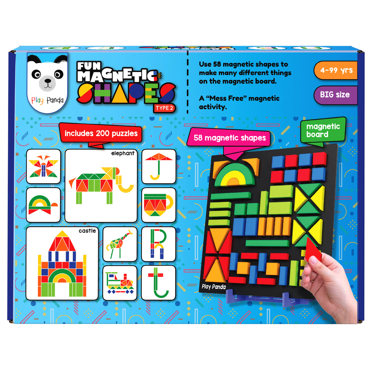 Fun Magnetic Shapes Big Type 2 with 58 Magnetic Shapes & 200 Puzzles ...