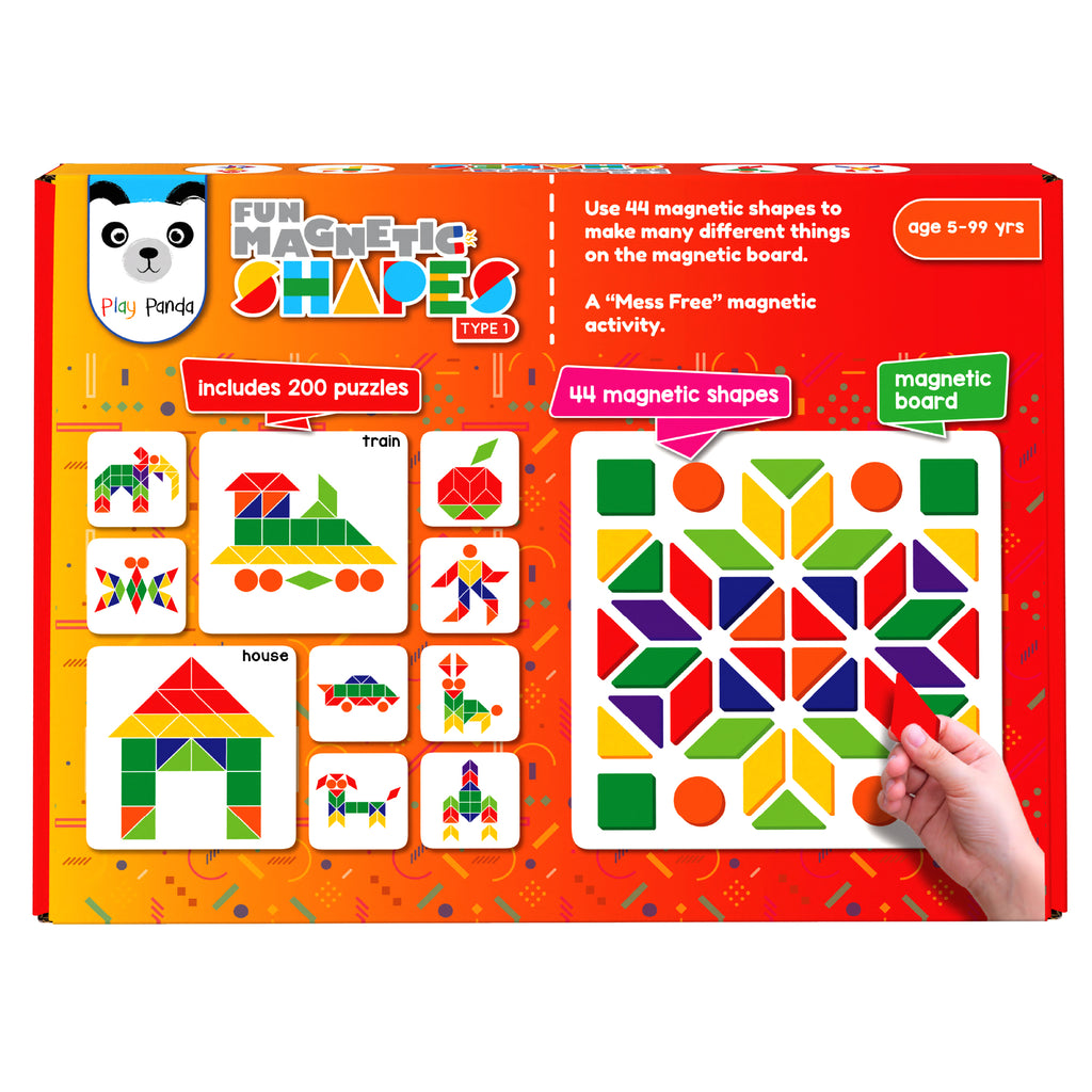 Fun Magnetic Shapes Small Type 1 with 44 Magnetic Shapes & 200 Puzzles