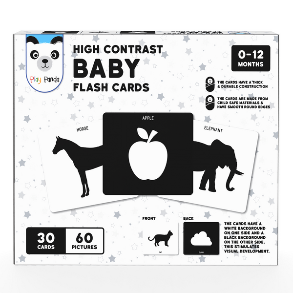 High Contrast Flash Cards Set for New Born Baby and Infants with 60 Pictures