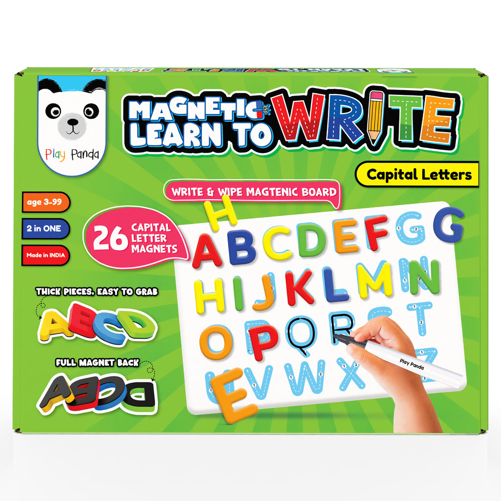 Magnetic Learn to Write Capital Letters with Write and Wipe Magnetic Board