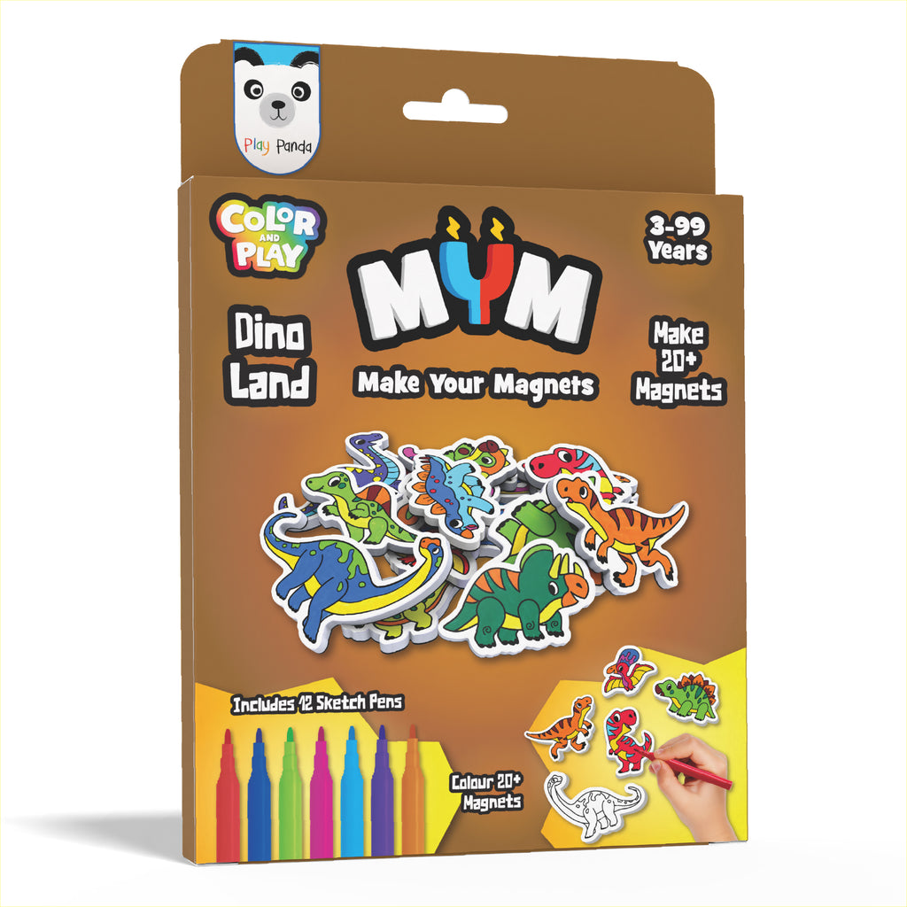MYM Colour & Play Dino Land | Make 20+ Magnets