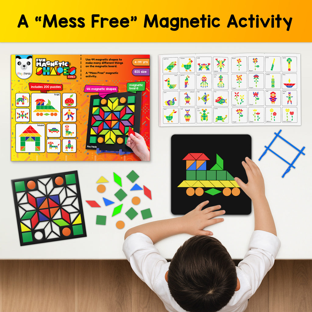 Fun Magnetic Shapes Small Type 1 with 44 Magnetic Shapes & 200 Puzzles ...
