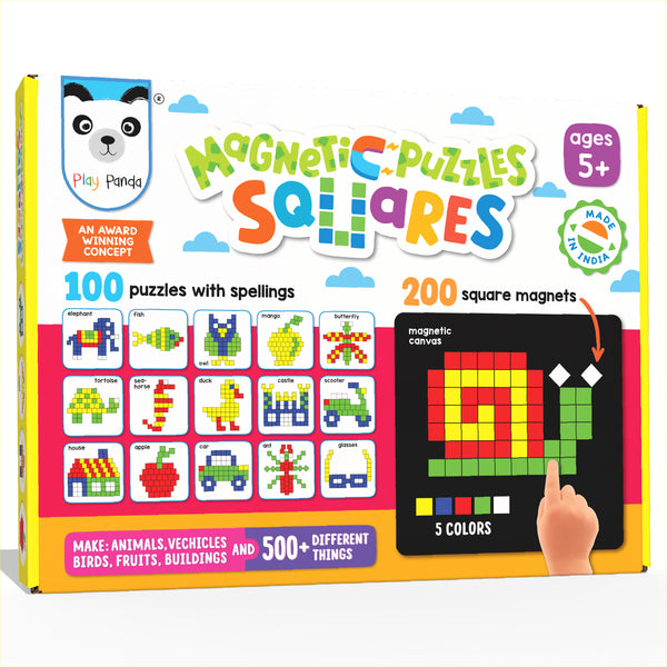 Magnetic Puzzles Small Squares with 200 Magnets & 100 Puzzles