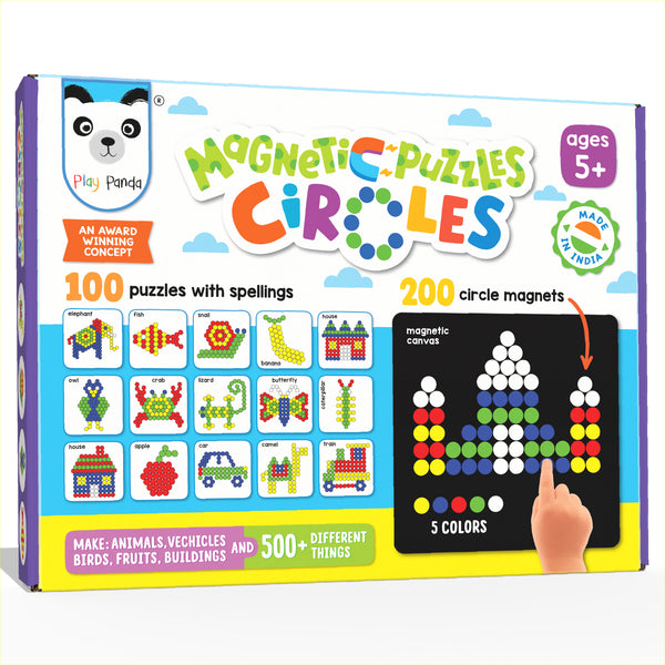 Magnetic Puzzles Small Circles with 200 Magnets & 100 Puzzles