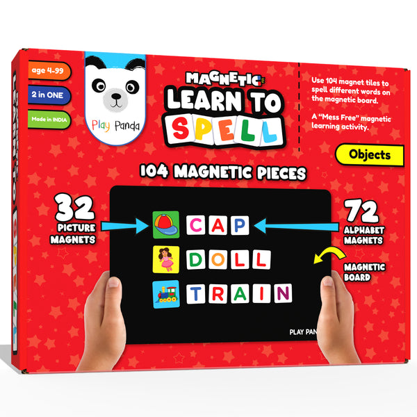 Magnetic Learn to Spell Objects with 104 Magnetic Tiles