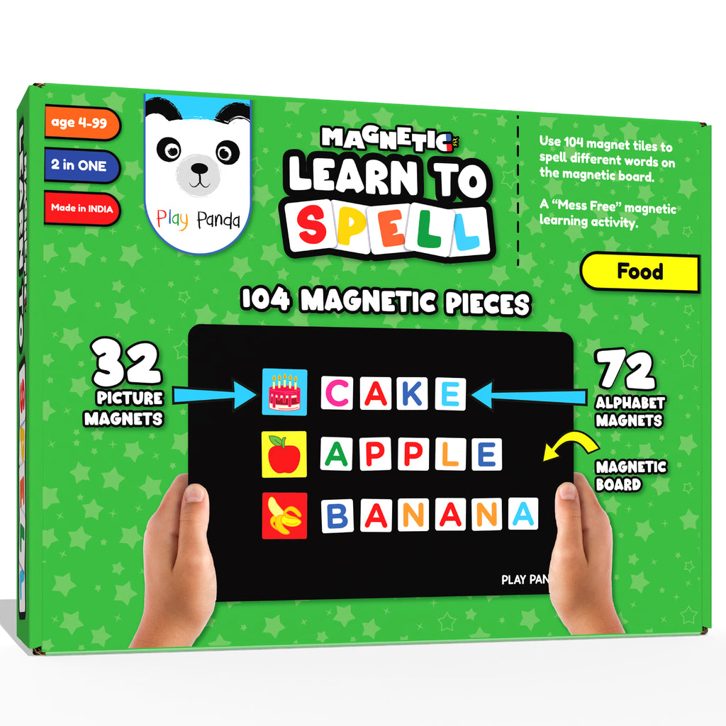 Magnetic Learn to Spell Food with 104 Magnetic Tiles