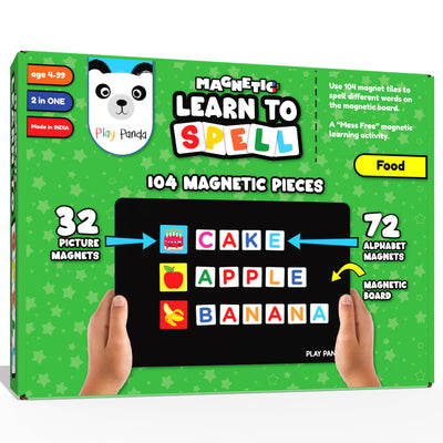 Magnetic Learn to Spell Food with 104 Magnetic Tiles