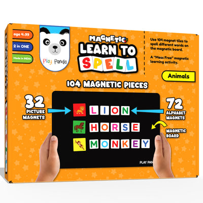 Magnetic Learn to Spell Animals with 104 Magnetic Tiles