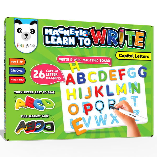 Magnetic Learn to Write Capital Letters with Write and Wipe Magnetic Board