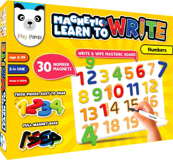 Play Panda Magnetic Learn to Write Numbers with Write and Wipe Magnetic Board