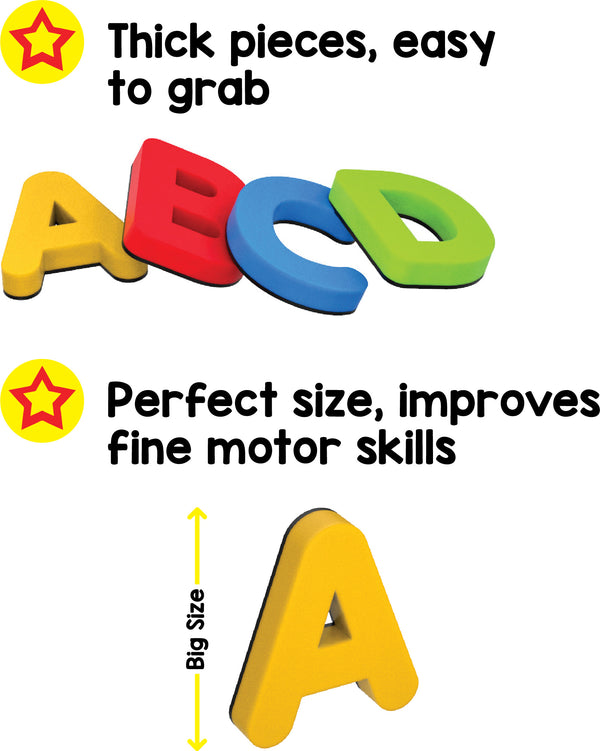 Play Panda ABC Magnets 26 Capital Letters - Thick Magnets with Full Magnet Back