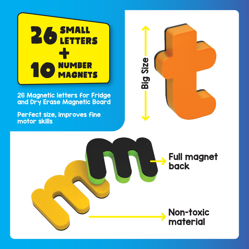 ABC Magnets Small Letters | Thick Magnets with Full Magnet Back ...