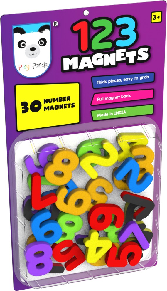 Play Panda 123 Magnets Numbers - Thick Magnets with Full Magnet Backa