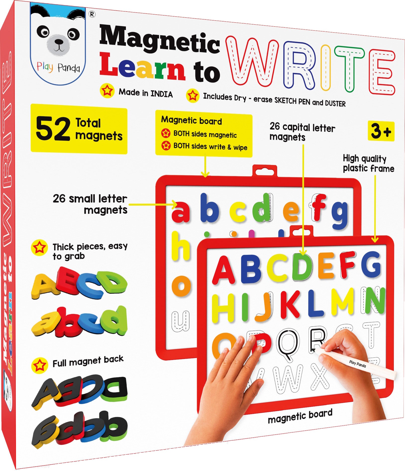 Magnetic Learn to Write 2 in 1 Capital & Small Letters – PlayPandaIndia