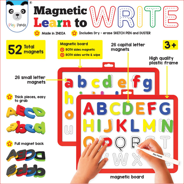 Magnetic Learn to Write Capital & Small Letters with Write and Wipe Magnetic Board