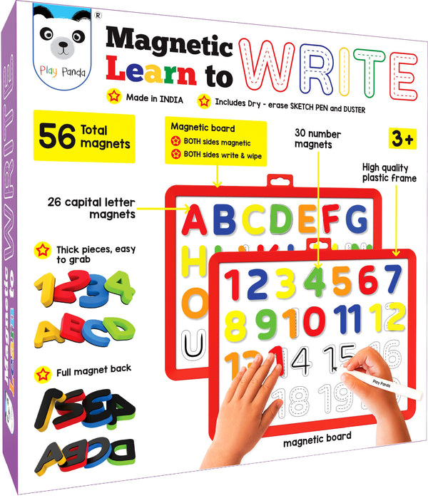 Magnetic Learn to Write Capital Letters & Numbers with Write and Wipe Magnetic Board