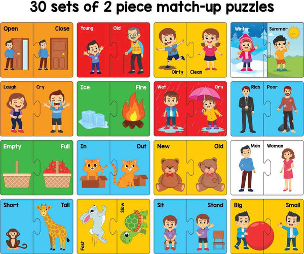 Play Panda Learning Puzzles Opposites Type 3 - 50 Piece Educational Puzzle