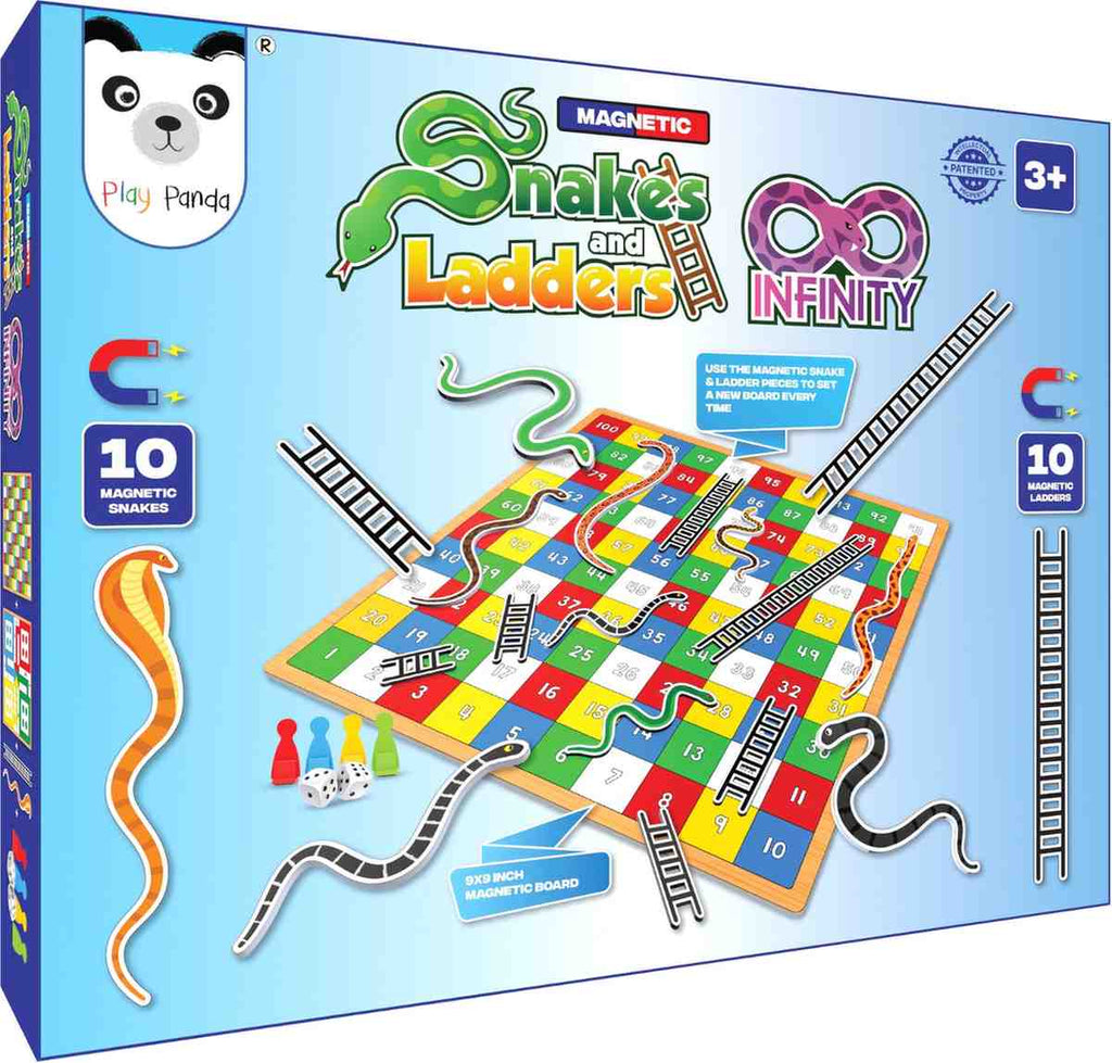 Magnetic Snakes & Ladders Infinity Small - Use the Magnetic Snake & Magnetic Ladder Pieces to set a new board each time you play.