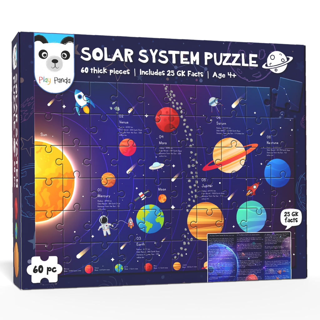 Solar System Puzzle with 60 Pieces & 25 GK Facts