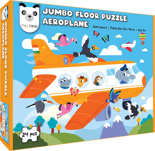 Jumbo Floor Puzzle Plane – Educational Toddler Puzzles - Enhances Imagination, Coordination, Patience Focus and Memory - Gift for Boys & Girls Ages 3, 4, 5, 6, 7