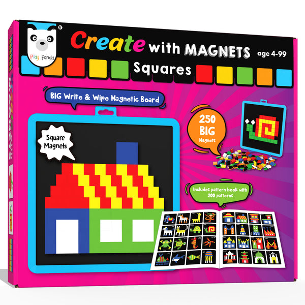 Create with Magnets Squares with 250 Big Magnets & 200 Puzzles