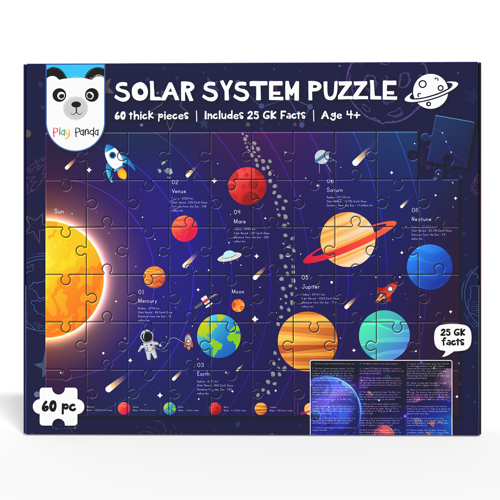 Solar System Puzzle with 60 Pieces & 25 GK Facts